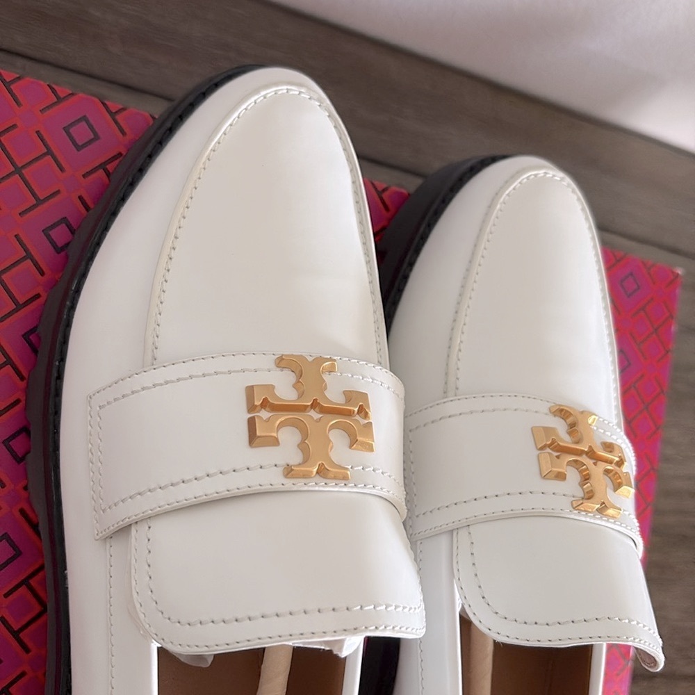 NIB [Tory Burch] Mini Everly Chunky Loafers Cambridge In New Ivory Women’s 10.5 - Picture 10 of 15